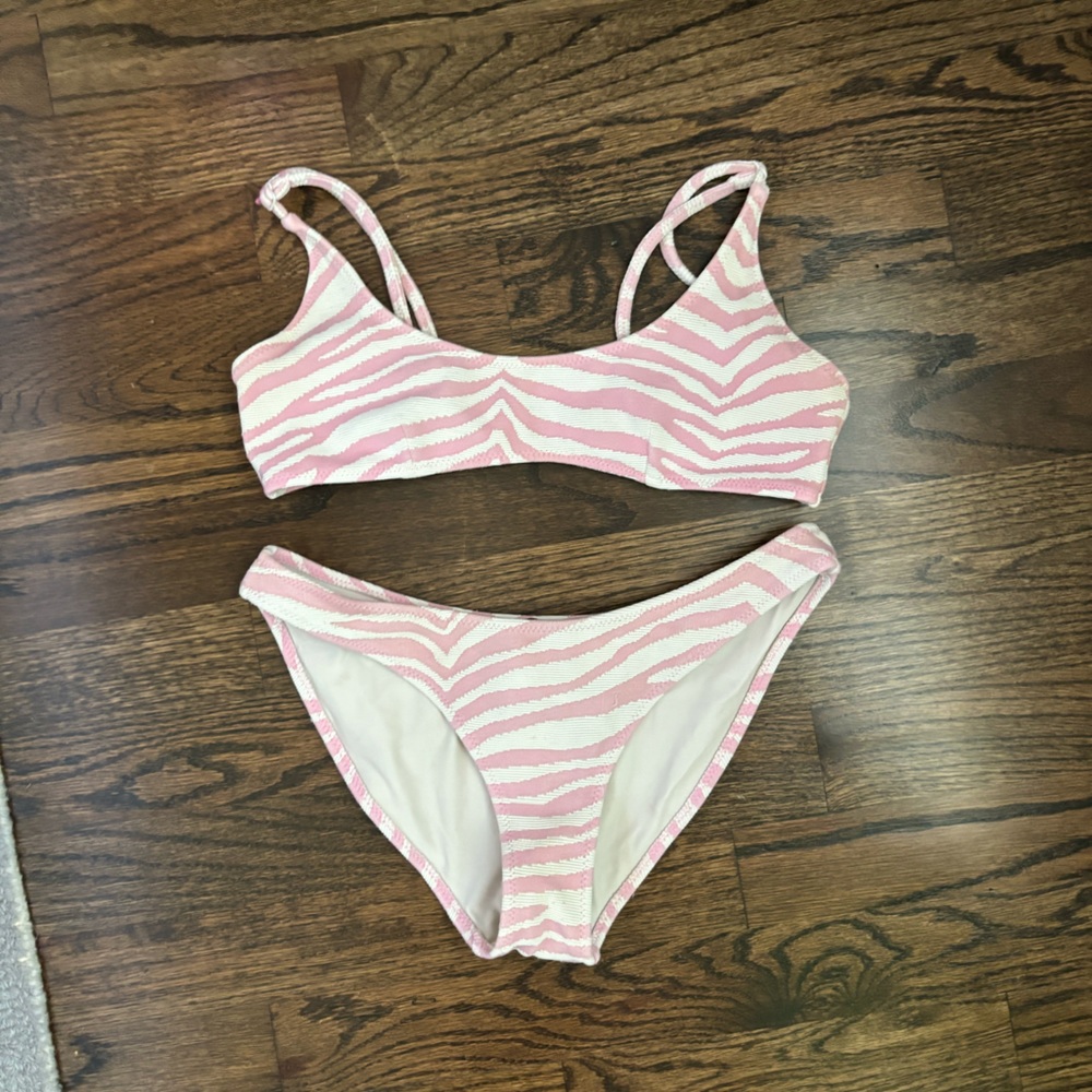 MACI pink zebra print TRIANGL BIKINI size XS TOP AND BOTTOMS 💕💕